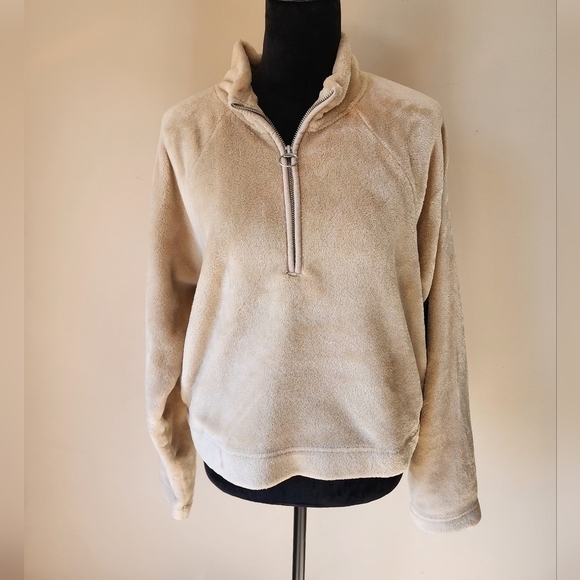 Hollister Quarter Zip Tan Pull Over Women's Size M. - Picture 1 of 6
